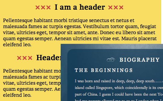 typographic flourish header